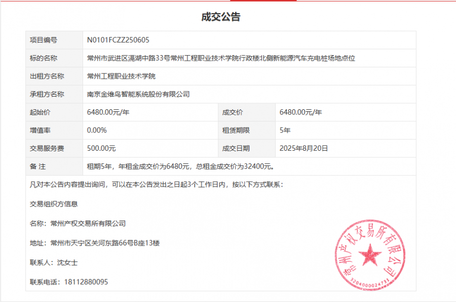 20250821常州市武进区滆湖中路33号常州工程职业技术学院行政楼北侧新能源汽车充电桩场地点位招租成交公告.png